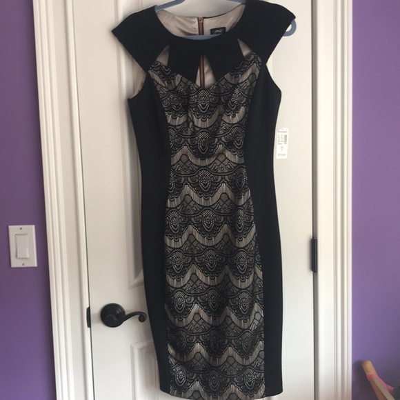JAX Black dress with gold accent size 6 - Picture 2 of 6